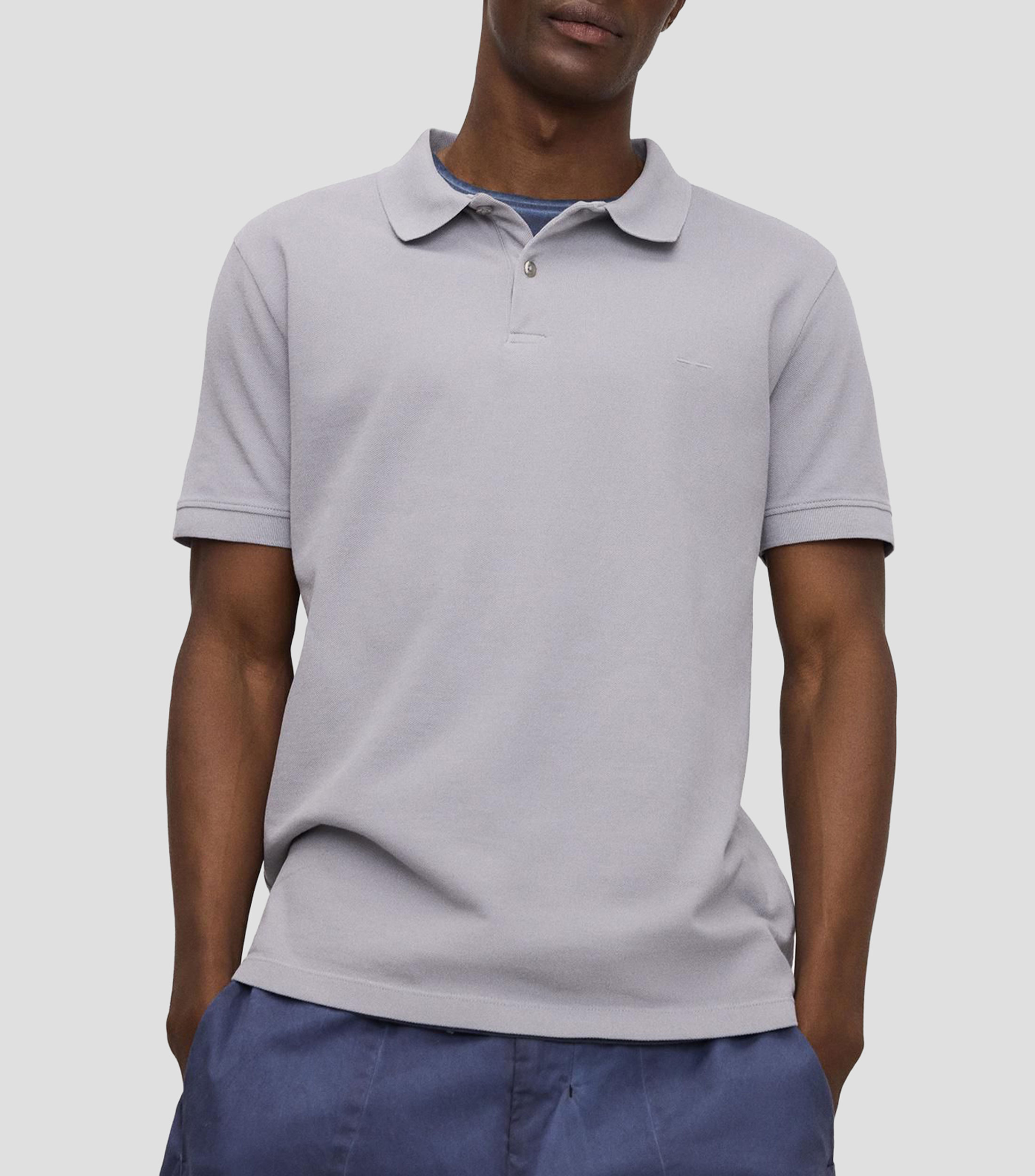 Playera Tipo Polo Manga Corta Microdiseño Hombre
